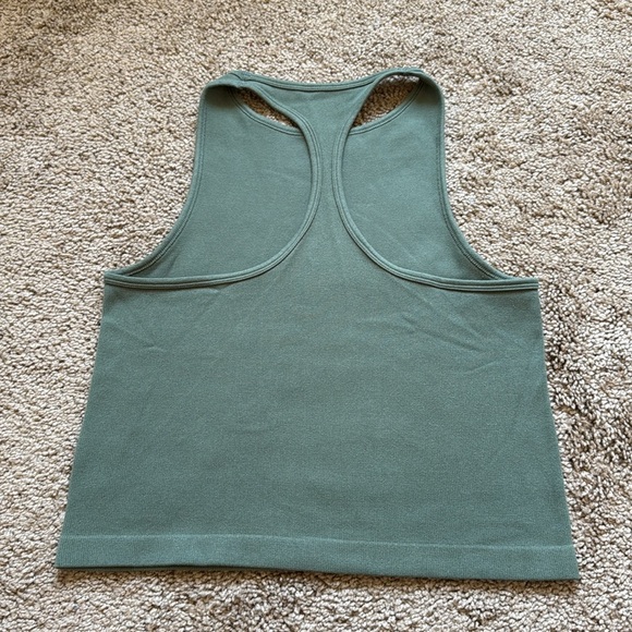 Intimately Free People Hayley Crewneck Racerback Knit Seamless Tank Army Green - Picture 4 of 7